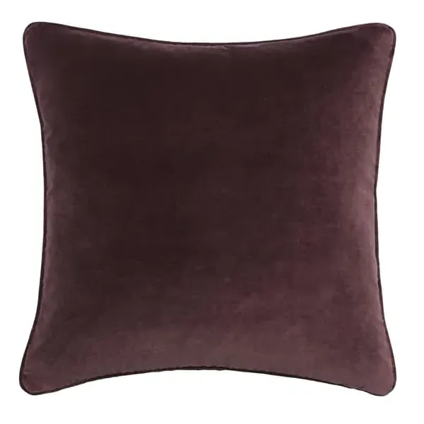 Square Cushion with Feather Fill - Fig, Velvet