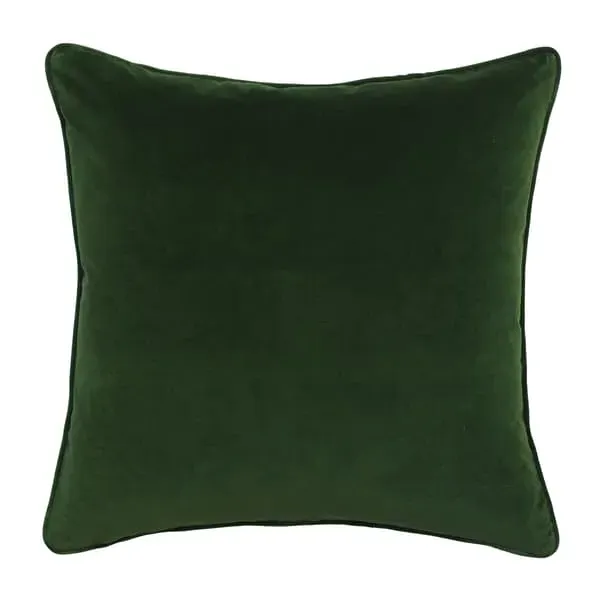 Square Cushion with Feather Fill - Forest, Velvet