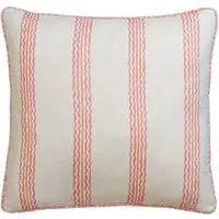 Square Cushion with Feather Fill - Geranium, Linen