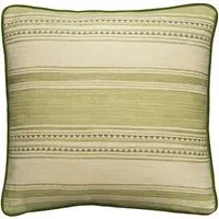 Square Cushion with Feather Fill - Green, Cotton