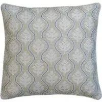 Square Cushion with Feather Fill - Green, Linen