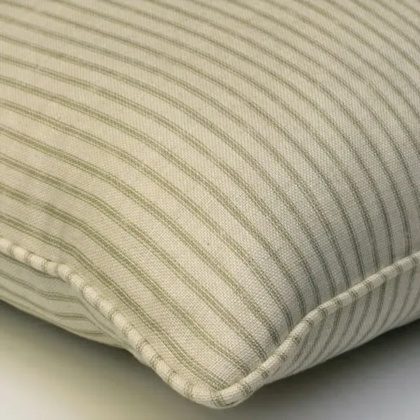 Square Cushion with Feather Fill - Green, Linen