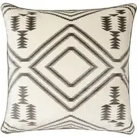Square Cushion with Feather Fill - Grey, Velvet