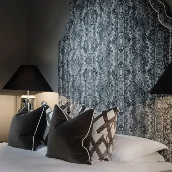 Square Cushion with Feather Fill - Grey, Velvet