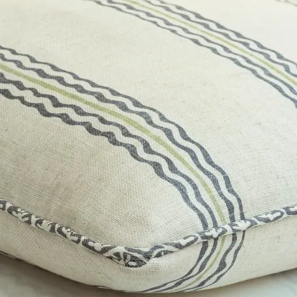 Square Cushion with Feather Fill - Iris, Linen