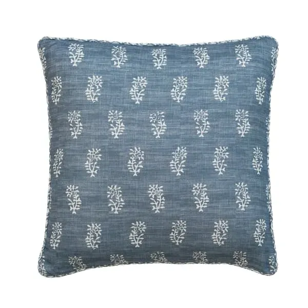 Square Cushion with Feather Fill - Iris, Linen