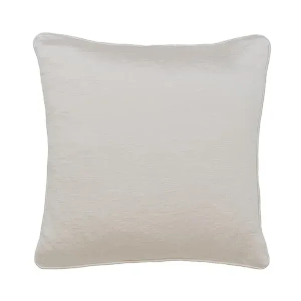 Square Cushion with Feather Fill - Ivory, Satin