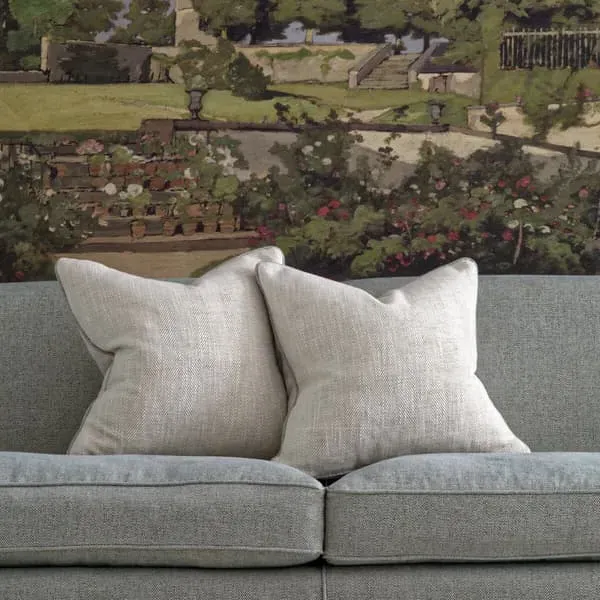 Square Cushion with Feather Fill - Linen, Cotton