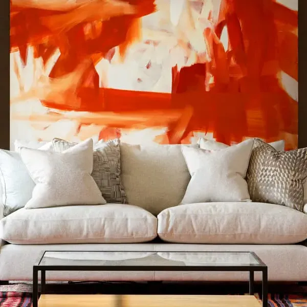 Square Cushion with Feather Fill - Natural, Cotton