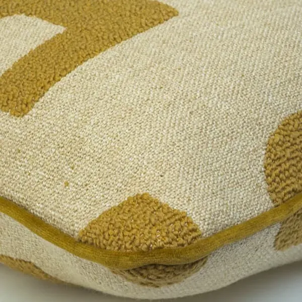 Square Cushion with Feather Fill - Olive, Boucle