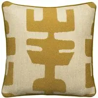 Square Cushion with Feather Fill - Olive, Boucle