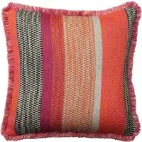 Square Cushion with Feather Fill - Orange, Cotton