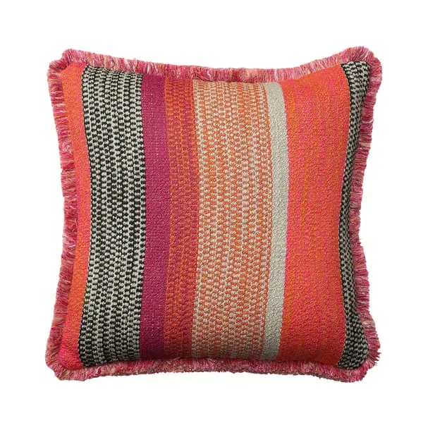 Square Cushion with Feather Fill - Orange, Cotton