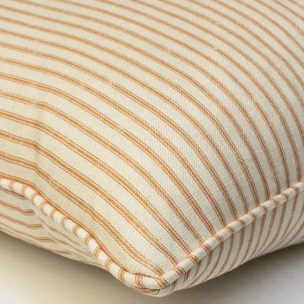 Square Cushion with Feather Fill - Orange, Linen