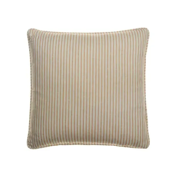 Square Cushion with Feather Fill - Orange, Linen