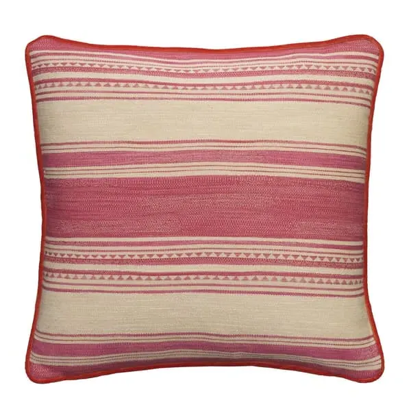 Square Cushion with Feather Fill - Pink, Cotton
