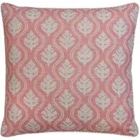 Square Cushion with Feather Fill - Pink, Linen