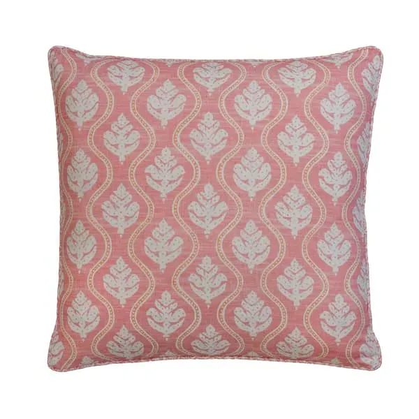 Square Cushion with Feather Fill - Pink, Linen