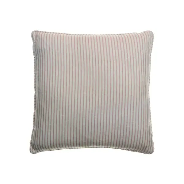 Square Cushion with Feather Fill - Pink, Linen