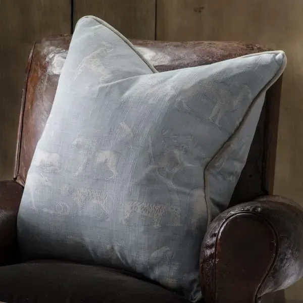 Square Cushion with Feather Fill - Powder, Linen