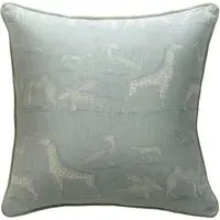 Square Cushion with Feather Fill - Powder, Linen