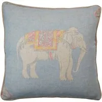 Square Cushion with Feather Fill - Powder, Linen