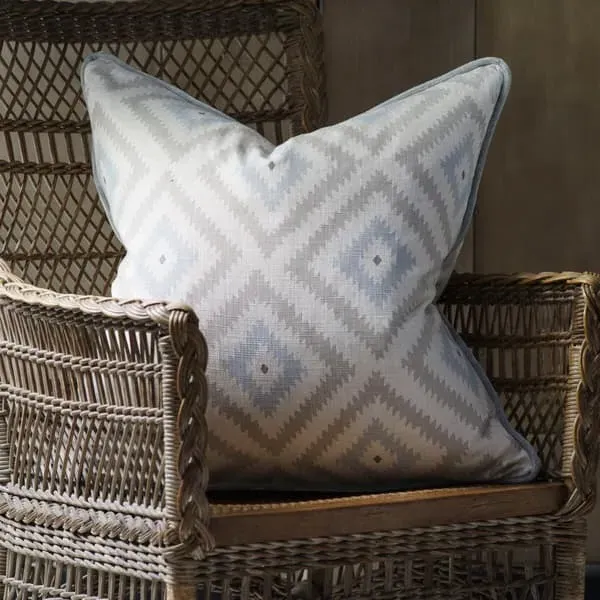 Square Cushion with Feather Fill - Powder, Linen
