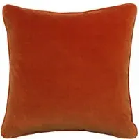 Square Cushion with Feather Fill - Raw Umber, Velvet