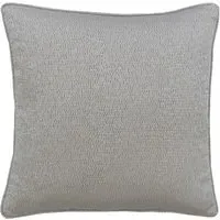 Square Cushion with Feather Fill - Silver, Cotton