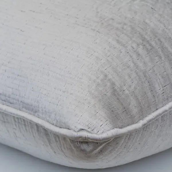 Square Cushion with Feather Fill - Silver, Satin