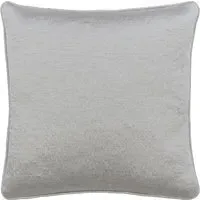 Square Cushion with Feather Fill - Silver, Satin
