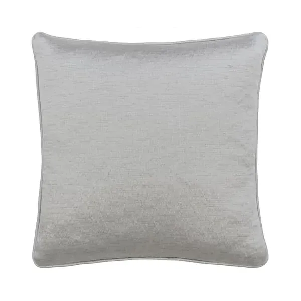 Square Cushion with Feather Fill - Silver, Satin