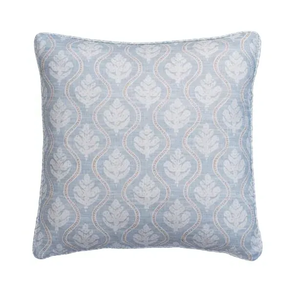 Square Cushion with Feather Fill - Sky, Linen
