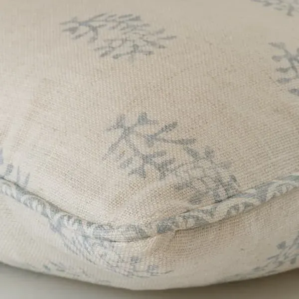Square Cushion with Feather Fill - Sky, Linen
