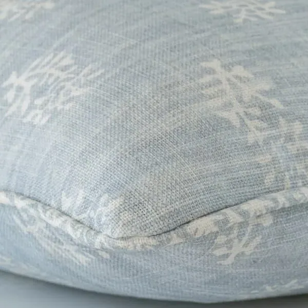 Square Cushion with Feather Fill - Sky, Linen