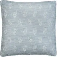 Square Cushion with Feather Fill - Sky, Linen