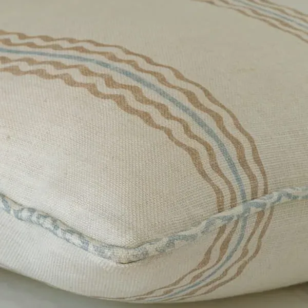 Square Cushion with Feather Fill - Sky, Linen