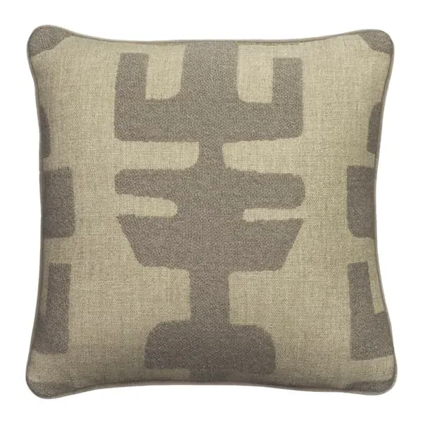 Square Cushion with Feather Fill - Smoke, Bouclé