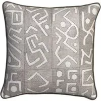 Square Cushion with Feather Fill - Smoke, Linen