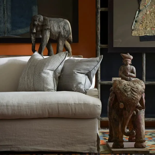 Square Cushion with Feather Fill - Smoke, Textile