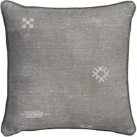 Square Cushion with Feather Fill - Smoke, Textile