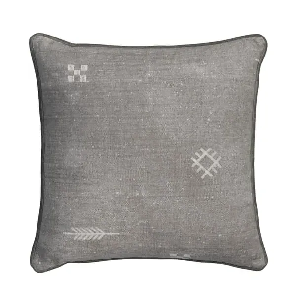 Square Cushion with Feather Fill - Smoke, Textile
