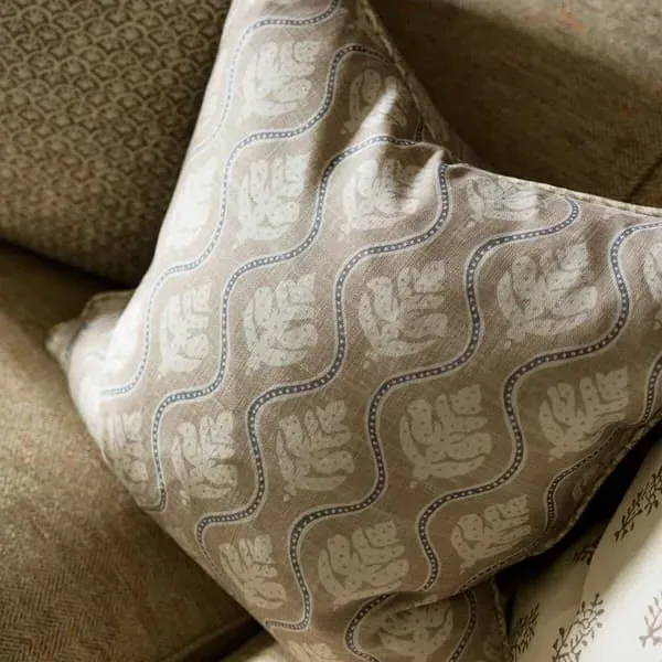 Square Cushion with Feather Fill - Stone, Linen