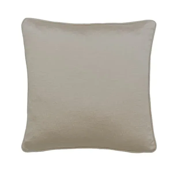 Square Cushion with Feather Fill - Stone, Satin