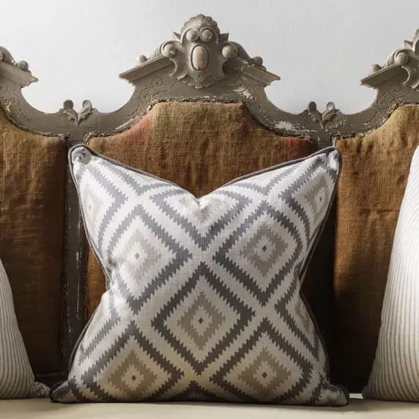 Square Cushion with Feather Fill - Storm, Linen