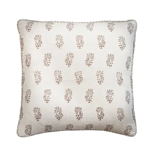 Square Cushion with Feather Fill - Twig, Linen