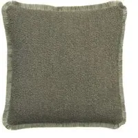Square Cushion with Gold Trim - Truffle, Bouclé