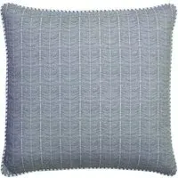 Square Cushion with Herringbone Pattern - Denim