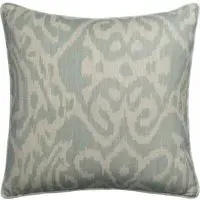 Square Cushion with Ikat Pattern - Duck Egg, Cotton