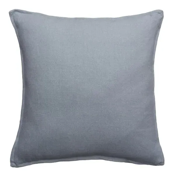 Square Cushion with Oxford Trim - Blue, Linen image